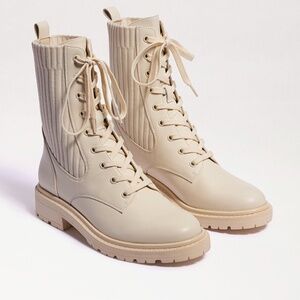 Sam Edelman Women's Lydell Combat Boots in Ivory